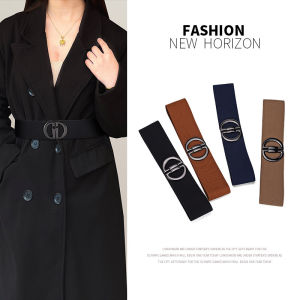 Womens fashion versatile wide belt womens simple retro elastic waist belt womens simple and elegant business belt with dress suit pants LR1468