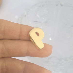 QMHJE Initial Alphabet Letter Spacer Beads for Bracelet Big Hole Star Heart Charm Pendant Gold Color DIY Making Copper Wholesale