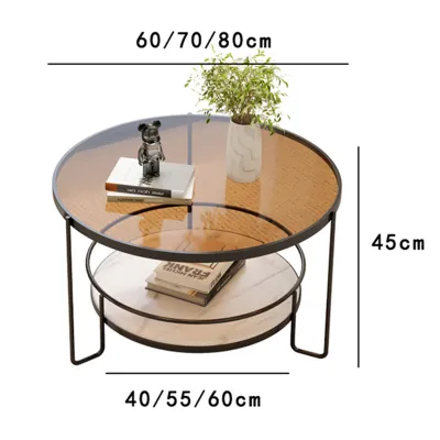 MUYUNGONG | Modern Round Compact Living Room Coffee Table