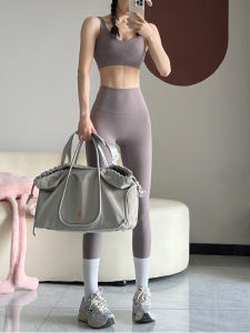 กางเกงโยคะเอวสูงแห้งเร็วสำหรับผู้หญิง กางเกงออกกำลังกาย ผ้าไนลอน ยืดหยุ่นสูง สำหรับออกกำลังกาย วิ่ง ฝึกซ้อม