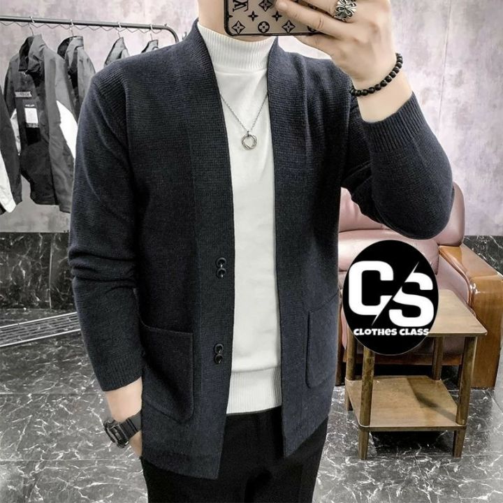 Sweater Rajut Pria Cardigan Slimfit Pria Casual Kualitas Premium Lazada  Indonesia