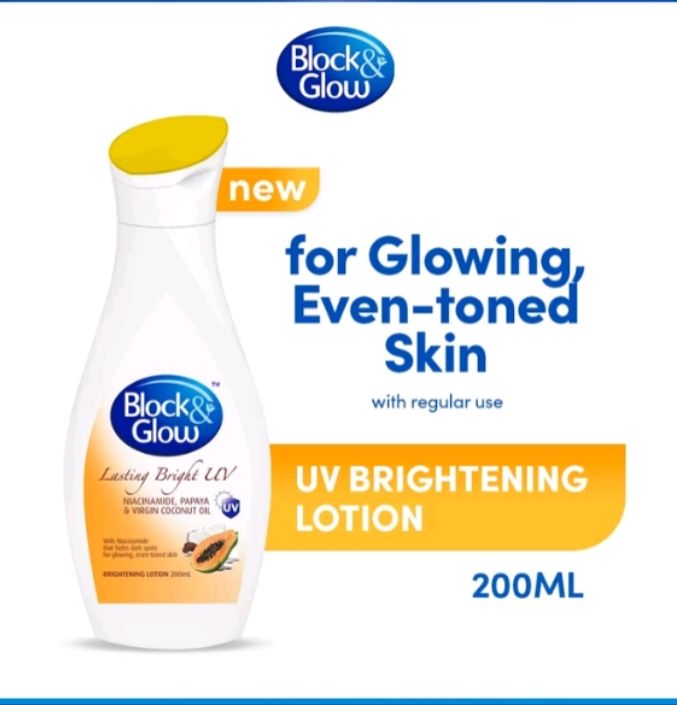 Block & Glow Lasting Bright Uv Papaya Brightening Lotion 100ml /200ml
