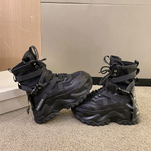 Giày Bốt Martin Cao Gót Đế Dày Mùa Xuân Cho Nữ Giày Bốt Ngắn Đa Năng Cỡ Lớn Giày Bốt Cao Đến Mắt Cá Chân