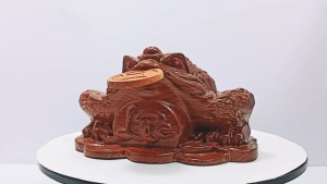 [ Woosilver ] Tượng Cóc Ngậm Tiền Gỗ Trắc Vân – Thiềm Thừ Phong Thủy Chiêu Tài Đón Lộc