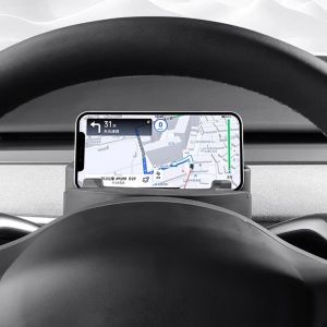 Car Steering Wheel Phone Holder Glasses Box Revival Version YL Navigation Storage for Tesla Model3/Y Business Gentleman Style