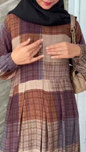 Gamis Rayon Premium Keisya | Dress Dayli Susun Kotak Basic Babydoll | Homeydress Rayon Premium Bunga Salur