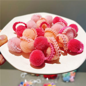 Red Elastic Hair Ties for Kids Baby Hair Bands Cute Ball Hair Rings Non-Damaging Elastic Good for Girls Child Hair Accessories