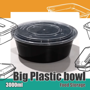 LuckyRich - Big Plastic Bowl 15pcs 3000ml with tight lid cover - Big bowl Food storage