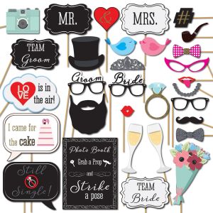Wedding Party Photo Props Decoration DIY Mustache Lips Glasses Photo Booth Bride Groom Mr Mrs Bridal Shower Birthday Supplies