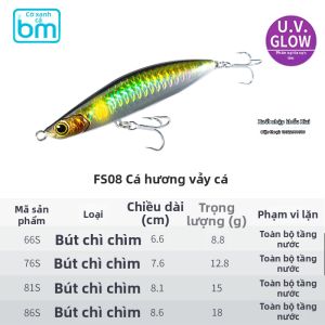 Mồi Câu Lure Bút Chì Chìm Mọi Tầng Nước Super Long Casting
