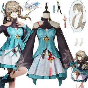 Game Honkai Star Rail Qingque Cosplay Costume Adult Japanese Anime Lolita Dress Outfit Halloween Role Playing Costumes