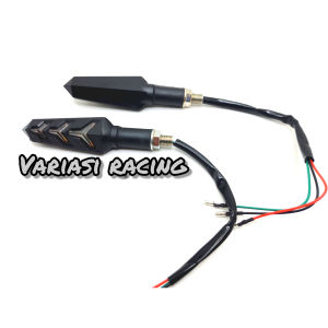 [PROMO-MURAH]-Lampu sein LED Running\Lamp sein 2 Warna Senja-Biru Sein-kuning Model panah UNIVERSAL