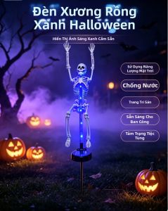 Đèn LED Nhiều Màu Sắc Hình Bộ Xương Trang Trí Sân Vườn Halloween Nhiều Tượng Đầu Lâu Đứng Đèn Chiếu Sáng Cảnh Tiệc Sân Vườn Sử Dụng Năng Lượng Mặt Trời