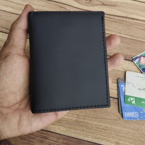 Dompet pendek kulit dompet pria lipat tegak berdiri