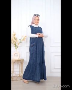 Aara Overall Rok Jeans Wanita Rempel Baju Kodok Jumpsuit JumboJins XXL Overall Wanita Terbaru no Inner