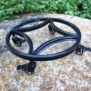 Zongma round Plate Flower Pot Stand with Universal Wheels Heavy Duty Mobile Base European Style Home Furniture Accessories