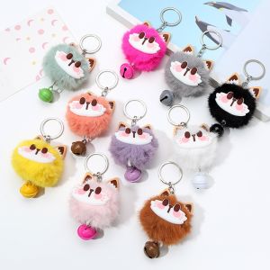 Trendy Cat Keychain Plush Toy Car Key Holder New Year Gift Creative Decoration Item Festive Supplies Small Fresh Pattern
