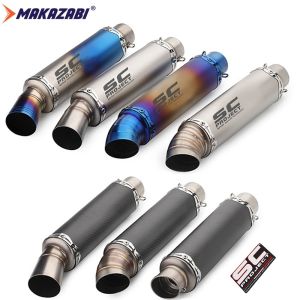 Motorcycle Exhaust Muffler Pipe Motor Escape Exhaust End Pipe Scooter Tailpipe For Y15ZR CRF230 Nmax FZ6 TMAX500 Sonic150 mio 110 Wave110i PCX160 wave100 135LC wave125 RS150 rxz y125 Raider 150 carb FI etc