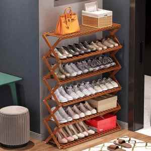 TENGYAGAO | Multilayer Foldable Wooden Shoe Rack