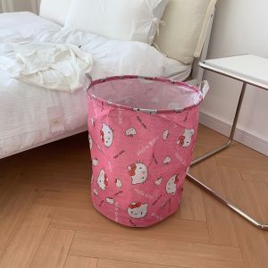 Creative Cute Cartoon Household Clothes Basket Sundries Storage Basket Foldable Cartoon Hello Kitty Dirty Clothes Basket