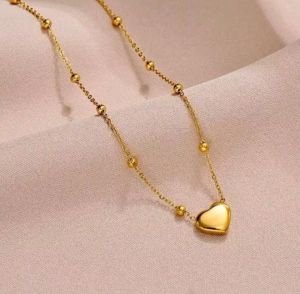 kalung liontin wanita love motif love terlaris titanium anti karat kalung import