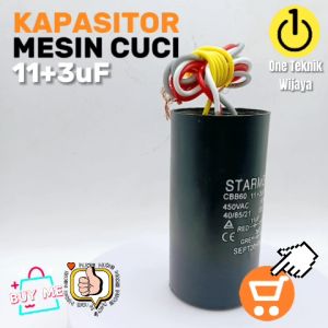 Kapasitor Mesin Cuci 2 Tabung Double 11+3 / Capasitor Mesin Cuci
