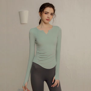 Áo Tập Thể Dục Yoga Danse Tùy Chọn Tay Dài Quần Áo Tập Luyện Nhanh Khô Thoáng Khí Giảm Béo Polyester Áo Tập Thể Dục Cho Nữ