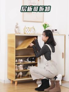 ตู้รองเท้า ตู้เก็บรองเท้า ตู้รองเท้าไม้ ชั้นวางรองเท้าไม้ วางได้ 20 คู่ วัสดุไม้ชั้นดี ดีไซต์สวย ตู้เก็บรองเท้า 100/120 ชุด