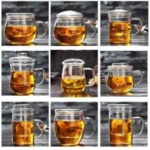 Heat-resistant Handle Filter Glass Cup 3 Set