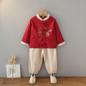 Childrens Hanfu Clothing Set Cotton Linen Summer Style Boys Girls Traditional National Costume Tang Suit Spring Autumn Kids