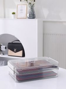 【จัดส่งฟรี】กล่องเก็บเอกสารมีตัวล็อกแบบใส กันชื้นได้ กล่องเก็บของแบบใส กล่องใสเก็บเอกสาร มี 2 ขนาด