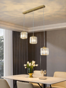 Aiskdan | Modern Luxe Crystal Dining Chandelier Long Bar Stair Light
