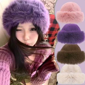 หมวกแบบมองโกเลียสำหรับผู้หญิงใหม่ฤดูใบไม้ร่วงฤดูหนาวหมวกอาบน้ำเด็กขนสุนัขจิ้งจอกเทียมพร้อมตุ๊กตาหมวกให้ความอุ่นฤดูหนาวเครื่องประดับแฟชั่น