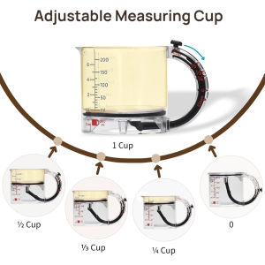 New Adjustable Multi-Functional Measuring Cup with Scraper-Style Seal Base Cooking Kitchen Cube Cups for Precision Cooking