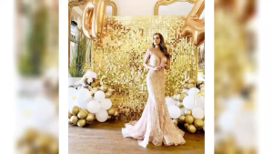 1x2Meters Foil Curtain Backdrops W/Laser - Gold Foil with Laser Accents for Parties Events & Photo Backdrops - Perfect Party Decoration Supplies 1038