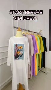 Midi Dress Terbaru 2024: Bahan Kaos Katun Combed & Apk Sablon