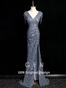 Elegant Party Gown Dress Silver