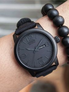 Counter Genuine Goods Citizen Citizen Citizen Watch Mens Eco-Drive Woven Belt Luminous Small Black Watch BM8475-00F