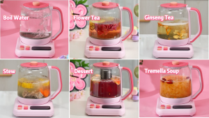 TA1 Grade Pure Titanium 2L Health Pot Electric Kettle Portable Tea Dessert Cooker 11 Adjustable Temperature 24h Keep-Warm & Reservation Multifunction Food Grade Glass Jug