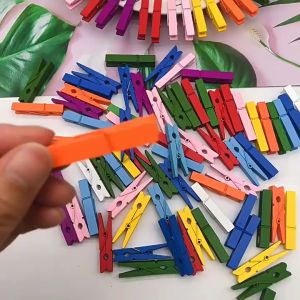 Colored Decorative Mini Wooden Clips 彩色装饰小木夹子