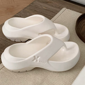Fashionable Solid Color Womens Thong Slippers Outdoor Anti-Slip Summer Beach Vacation Flat Heel EVA Material Korean Style