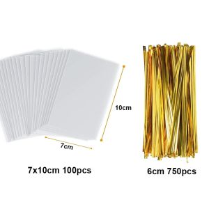50/100Pcs Transparents Flat Open Bag Of Cellophane Bag For Candy Lollipops Cookies Baking Food Packaging Party Gift Pouch