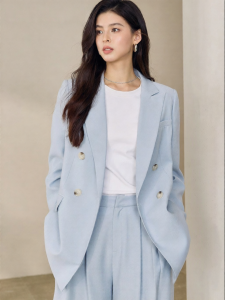 Roey s house | Elegant and Fashionable Light Blue Business Suit