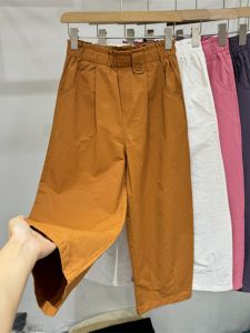 High Waist Floral Casual Pants Womens Loose Wide Leg Harlan Pants Summer 2025 New Style Versatile Slimming Nine Point Pants