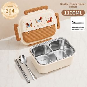 XIAOCHUSHU | Stainless Steel Thermal Bento Box Microwave Heating Divided Compartments