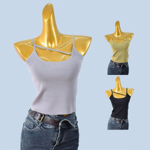 เซ็กซี่ฤดูร้อนมาใหม่แขนกุดถักเสื้อกั๊กอเนกประสงค์ Suspenders ยุโรปและสไตล์อเมริกัน Tank Top