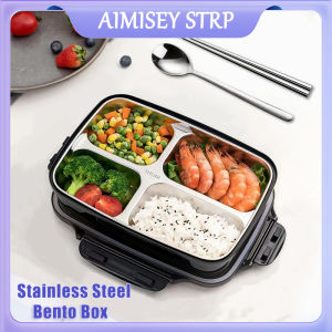 Portable 304 Stainless Steel Bento Box Lunch Box Leakproof Microwave Heating Food Container Tableware Student Office Worker Lunch Box