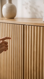 Modern style cabinet multifunctional console cabinet with living room storage cabinet groove storage cabinet wooden cabinet