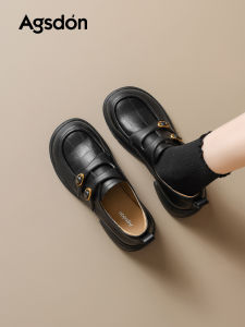 Agsdon | Black Platform Loafers Elevating versatile British style leather shoes
