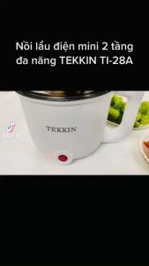 Nồi Lẩu Điện Mini Đa Năng 2 Tầng TEKKIN TI-28A 1.8L Chống Dính Lẩu Chiên Xào